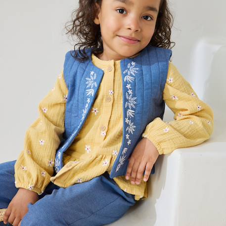 Veste sans manches enfant en chambray camila Bleu 5 - vertbaudet enfant 