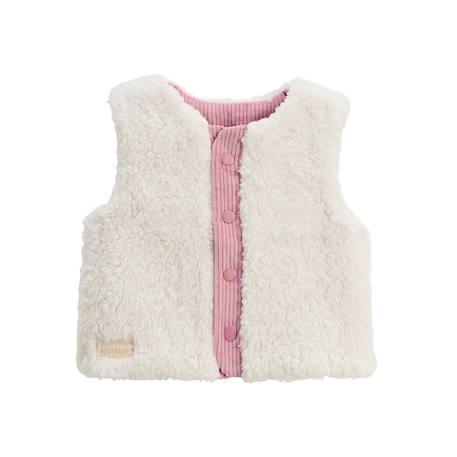 Gilet bébé réversible en sherpa céleste Ecru 2 - vertbaudet enfant 