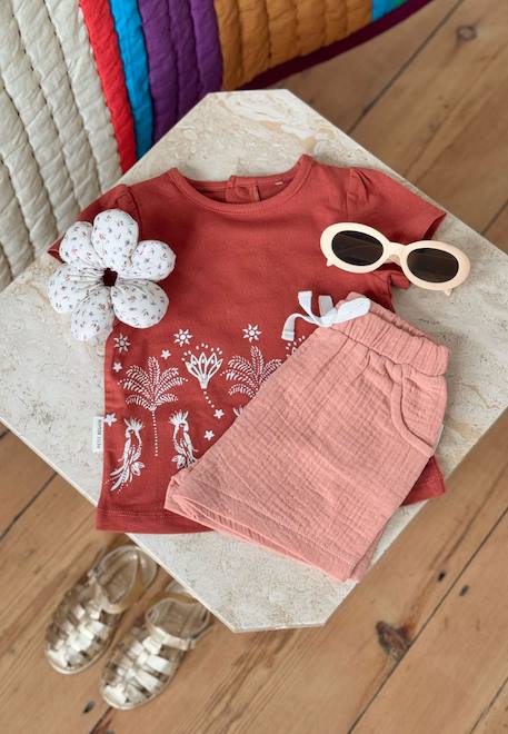 Bébé-Ensemble-Ensemble enfant t-shirt et short en gaze de coton fiesta