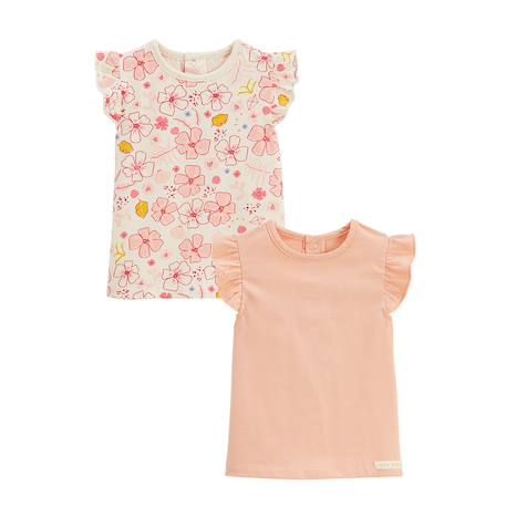 Lot de 2 t-shirts enfant manches courtes santa giulia Corail 2 - vertbaudet enfant 