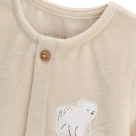 Ensemble gilet et pantalon bébé en velours câlins Ecru 3 - vertbaudet enfant 