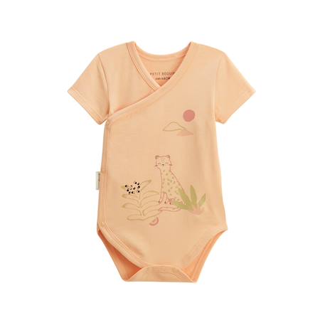 Lot de 2 bodies bébé manches courtes ouverture croisée sierra Peche 4 - vertbaudet enfant 