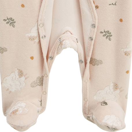 Pyjama bébé en velours câlins Beige 5 - vertbaudet enfant 