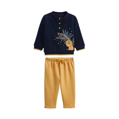 Ensemble enfant sweat en polaire et pantalon en molleton charly Bleu 2 - vertbaudet enfant 