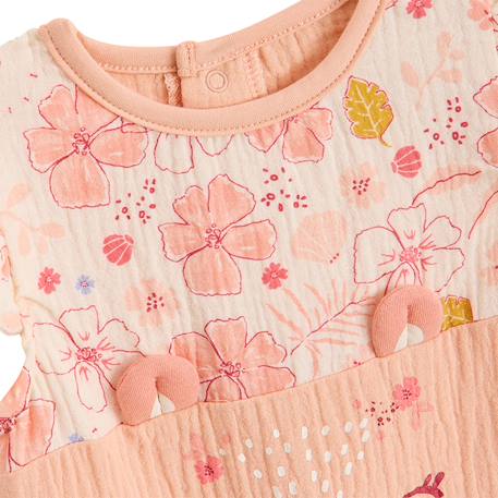 Barboteuse bébé en gaze de coton santa giulia Corail 4 - vertbaudet enfant 