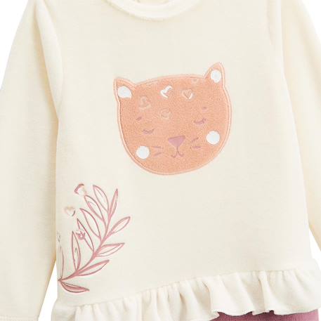 Pyjama bébé en velours matcha Rose 4 - vertbaudet enfant 