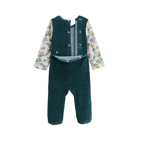 Pyjama bébé en velours canopée Vert 4 - vertbaudet enfant 
