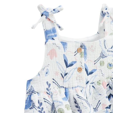 Barboteuse bébé + chapeau en gaze de coton tiana Ecru 4 - vertbaudet enfant 