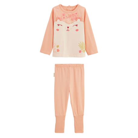 Pyjama enfant 2 pièces à pieds retroussables santa giulia Corail 2 - vertbaudet enfant 
