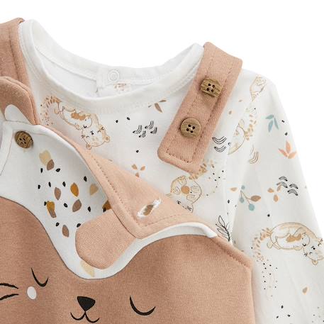 Ensemble salopette bébé en molleton et t-shirt mini loutre Marron 6 - vertbaudet enfant 