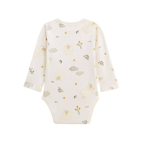 Lot de 2 bodies bébé manches longues ouverture croisée câlins Ecru 4 - vertbaudet enfant 