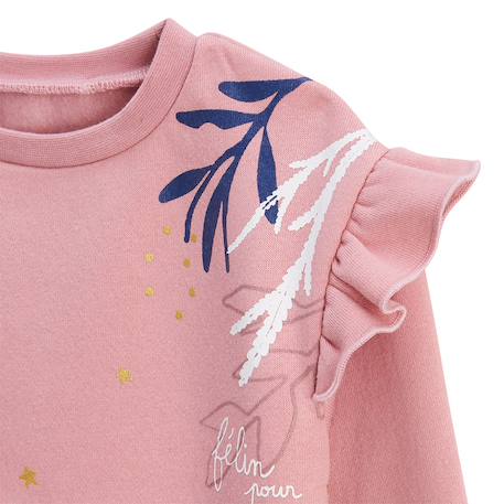 Ensemble bébé sweat et legging en molleton céleste Rose 4 - vertbaudet enfant 