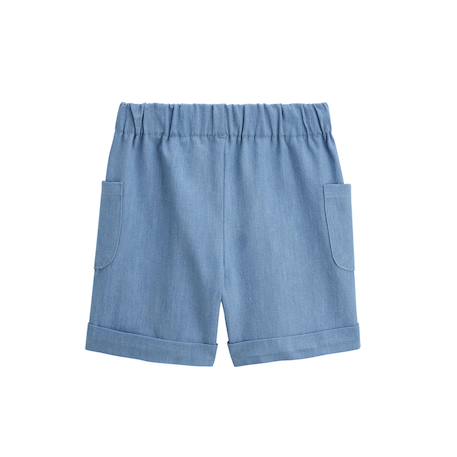 Short enfant en toile de coton kanha Bleu 3 - vertbaudet enfant 
