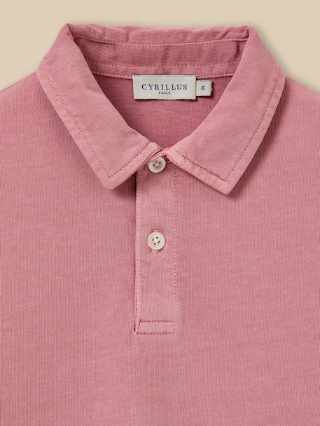 Polo garçon - coton biologique Menthe+Vieux rose 4 - vertbaudet enfant 