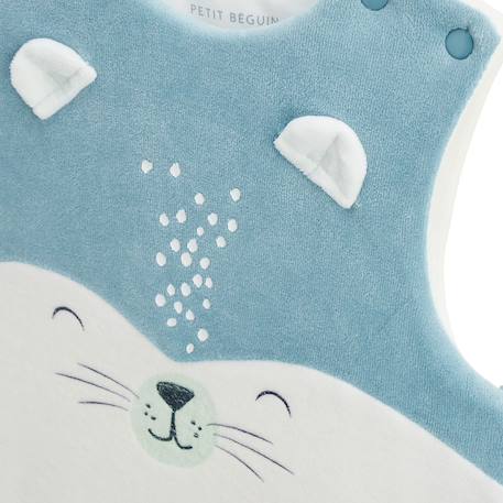 Turbulette d'hiver en velours avec pieds retroussables oscar Bleu 4 - vertbaudet enfant 