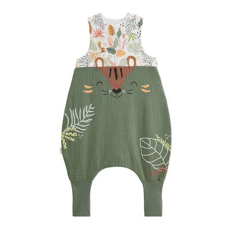 Turbulette été en gaze de coton avec pieds retroussables dumbea Kaki 2 - vertbaudet enfant 