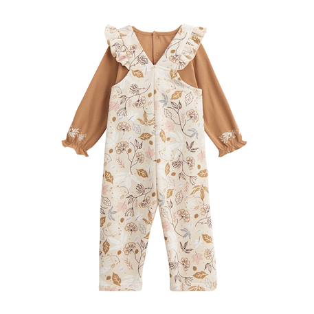 Ensemble salopette bébé en molleton et t-shirt chincha Ecru 3 - vertbaudet enfant 