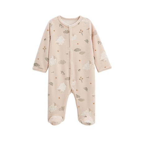 Pyjama bébé en velours câlins Beige 2 - vertbaudet enfant 