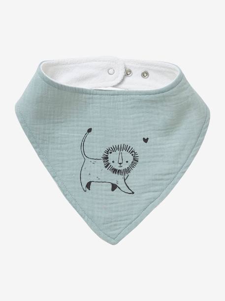 Lot 3 bavoirs bandanas en gaze de coton Bord de mer+Broceliande+Dans les bois+Hanoi+Hérisson+Hygge+lot renard+Mon coeur+Tanzanie 46 - vertbaudet enfant 