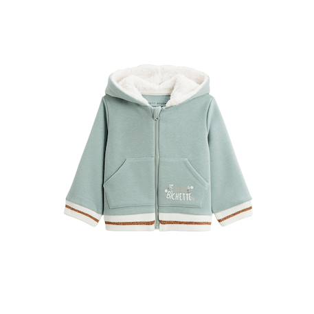 Sweat à capuche zippé bébé en molleton alma Bleu 2 - vertbaudet enfant 