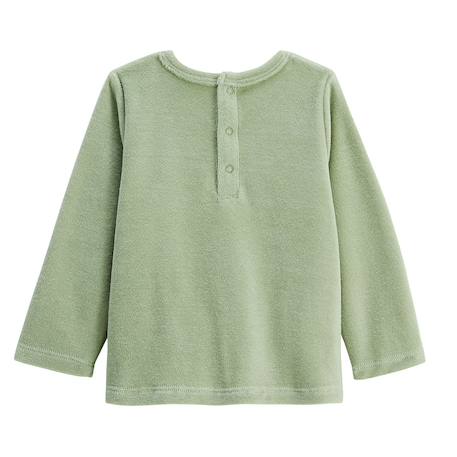 Pyjama enfant 2 pièces en velours avec pieds retroussables boavista Kaki 5 - vertbaudet enfant 