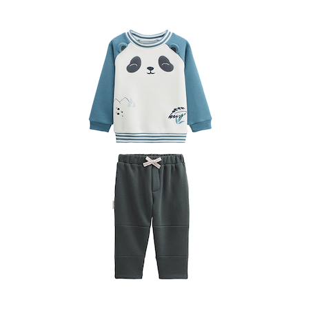 Ensemble bébé sweat et pantalon en molleton tao Bleu 2 - vertbaudet enfant 