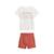 Ensemble enfant t-shirt et short en gaze de coton liwa Ecru 2 - vertbaudet enfant 