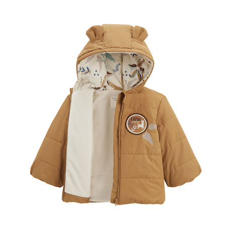 Doudoune bébé intérieur polaire avec capuche lamascotte Camel 4 - vertbaudet enfant 
