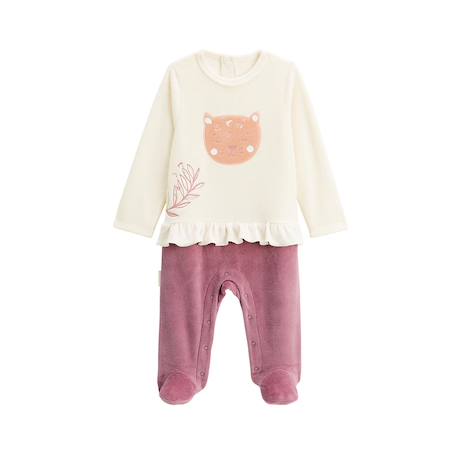 Pyjama bébé en velours matcha Rose 2 - vertbaudet enfant 