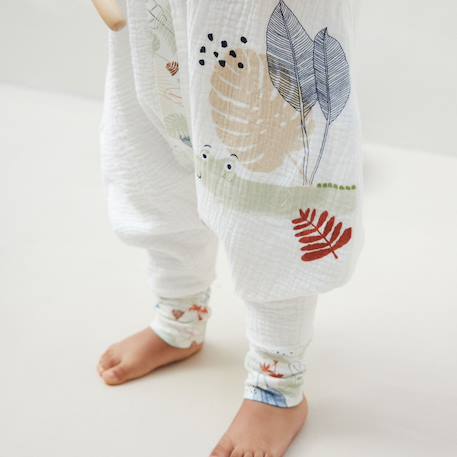Turbulette tog 2 en gaze de coton avec pieds retroussables sian Ecru 6 - vertbaudet enfant 