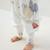 Turbulette tog 2 en gaze de coton avec pieds retroussables sian Ecru 6 - vertbaudet enfant 