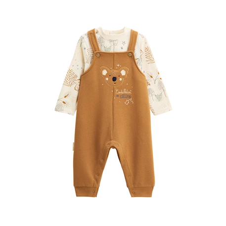 Ensemble salopette bébé en molleton et t-shirt constellation Camel 2 - vertbaudet enfant 
