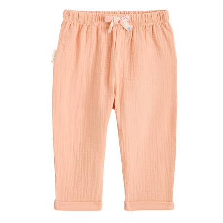 Pantalon bébé en gaze de coton santa giulia Corail 2 - vertbaudet enfant 