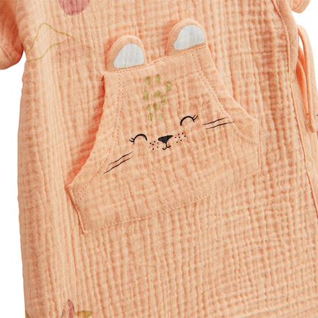 Barboteuse bébé + headband en gaze de coton sierra Peche 3 - vertbaudet enfant 