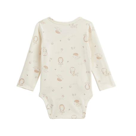 Lot de 2 bodies bébé manches longues ouverture croisée envolée de bisous Beige 5 - vertbaudet enfant 