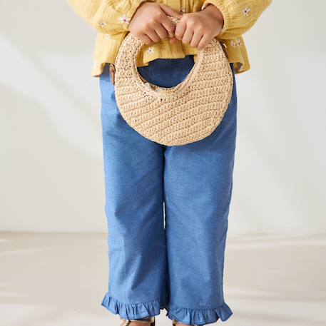 Pantalon bébé en chambray camila Bleu 5 - vertbaudet enfant 