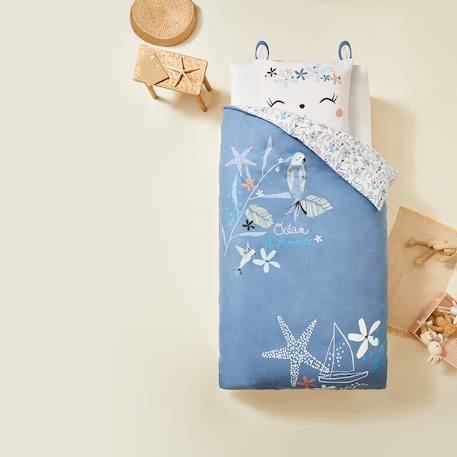 Housse de couette enfant + taie d'oreiller en flanelle océan d'amour Bleu 6 - vertbaudet enfant 