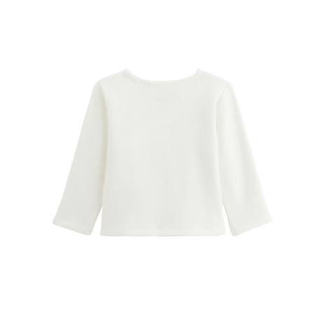 Ensemble bébé gilet et pantalon en coton nid d'abeille miss plume Ecru 3 - vertbaudet enfant 