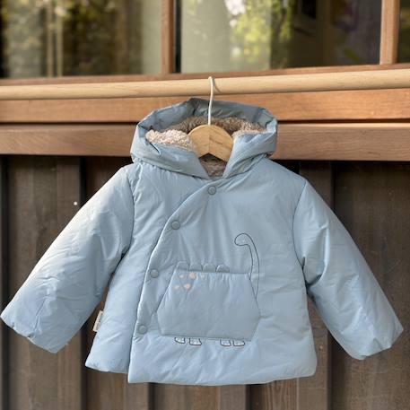 Doudoune bébé imperméable doublée sherpa avec capuche nino Bleu 6 - vertbaudet enfant 