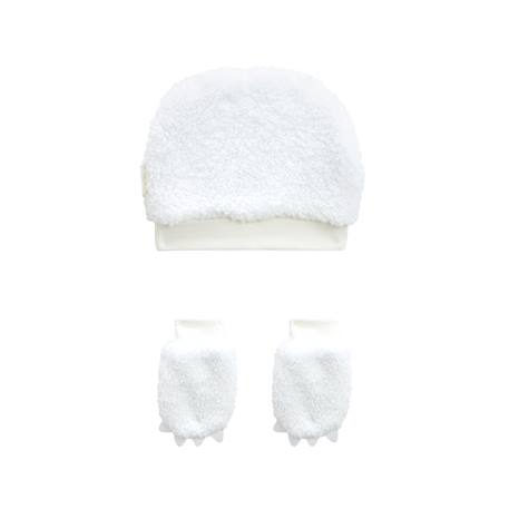 Bonnet en sherpa + moufles alaska Ecru 3 - vertbaudet enfant 