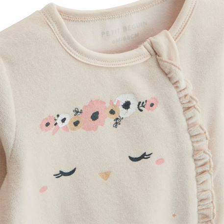 Lot de 2 pyjamas bébé en velours ouverture zippée perle Ecru 3 - vertbaudet enfant 