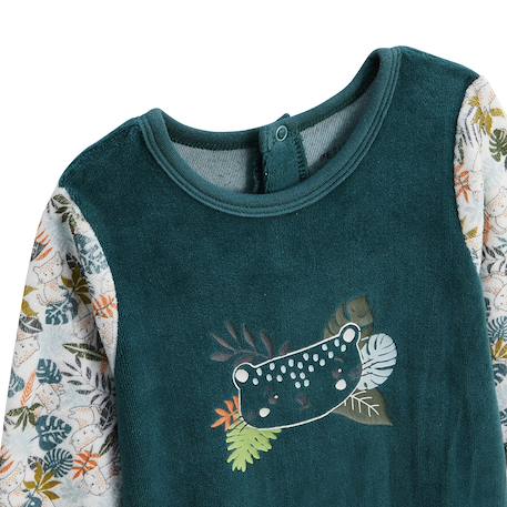 Pyjama bébé en velours canopée Vert 5 - vertbaudet enfant 