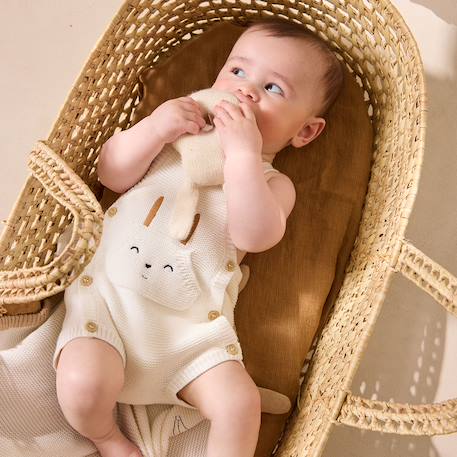 Salopette bébé en tricot hello baby Ecru 5 - vertbaudet enfant 