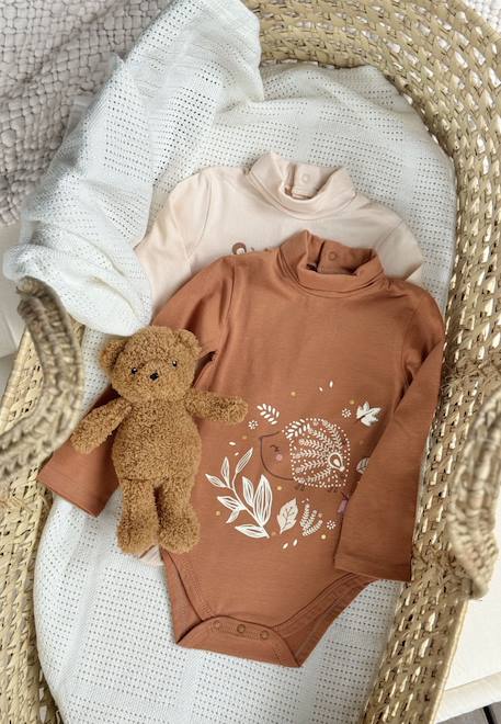 Bébé-Lot de 2 bodies bébé col roulé manches longues chincha