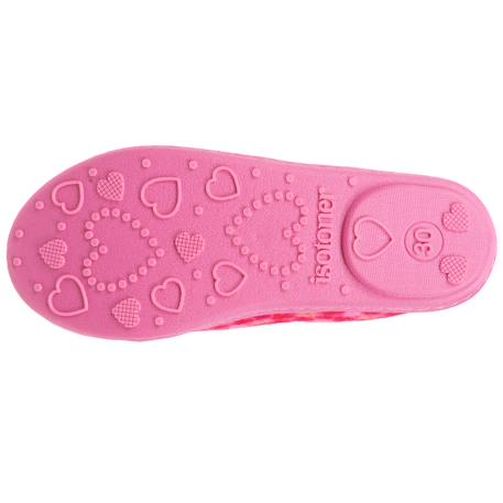 Chaussons ballerines velours, maintien souple, facile à enfiler, semelle flexible Fleurs rose 4 - vertbaudet enfant 