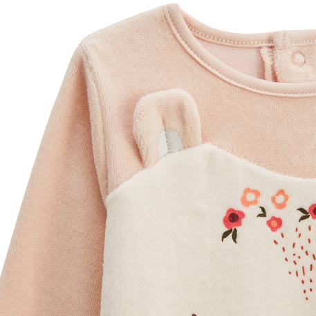 Lot de 2 pyjamas 2 pièces en velours avec pieds retroussables manouk Rose 5 - vertbaudet enfant 