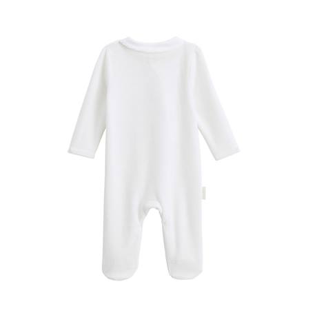 Pyjama bébé en velours ouverture croisée perle Ecru 3 - vertbaudet enfant 