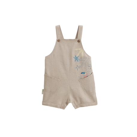 Salopette bébé en lin mélangé moka Beige 2 - vertbaudet enfant 