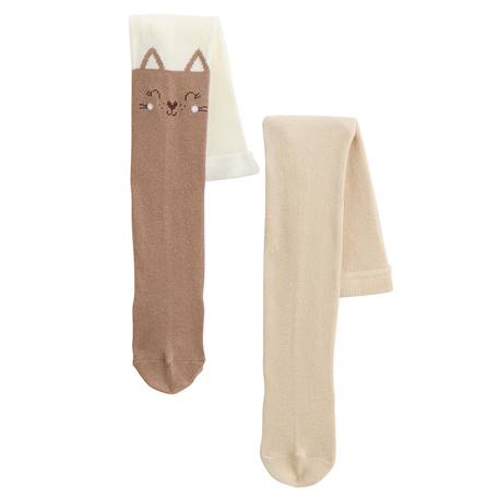 Lot de 2 paires de collants enfant chincha Beige 2 - vertbaudet enfant 