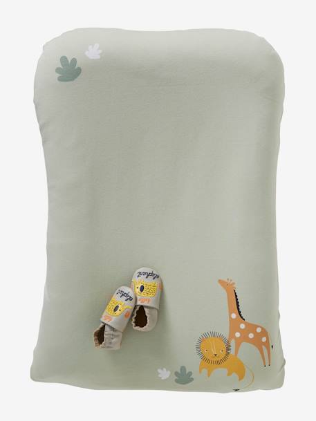 Housse matelas à langer en coton ivoire imprimé+vert tanzanie 6 - vertbaudet enfant 